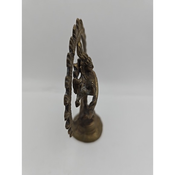 VINTAGE Shiny Dancing Shiva Nataraja Shiva‎ Hindu God Brass Statue 4" - Picture 14 of 16